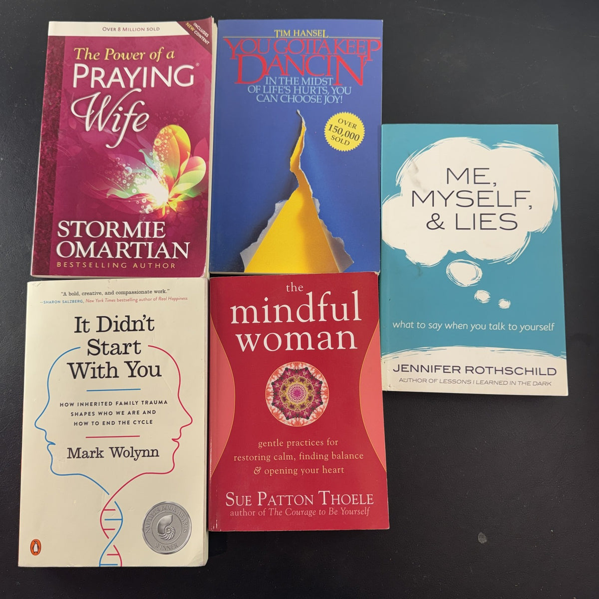 Curated 5-book lot of Christian mindfulness and healing paperbacks including It Didn't Start With You.