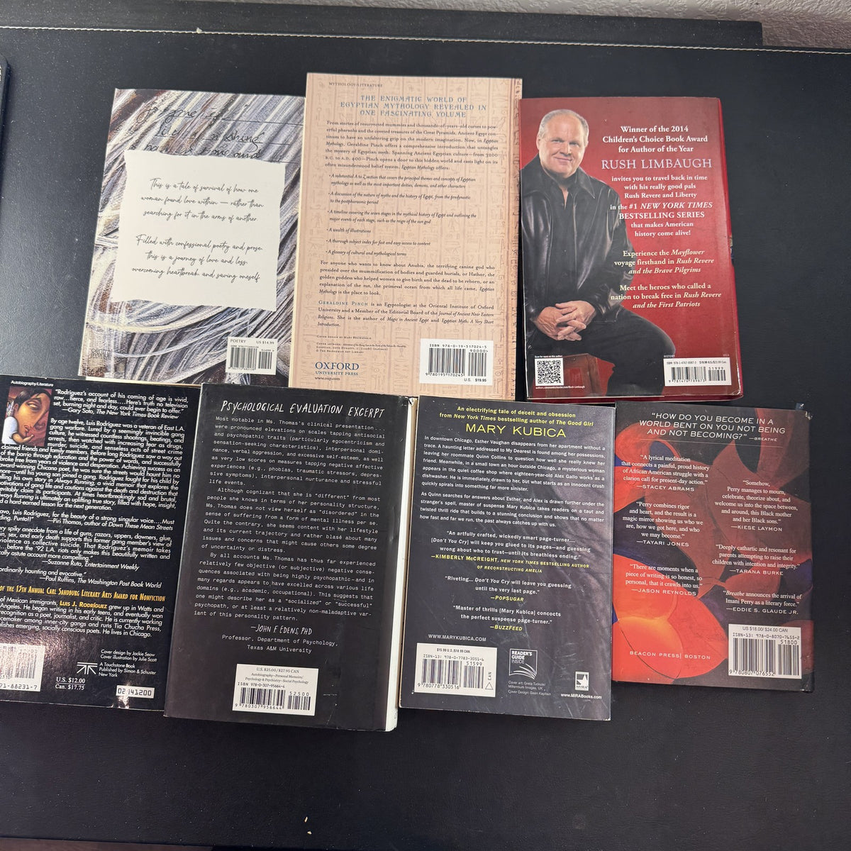Curated set of 7 modern non-fiction and thriller books including Always Running and Don't You Cry