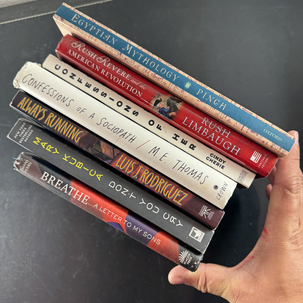 Curated set of 7 modern non-fiction and thriller books including Always Running and Don't You Cry
