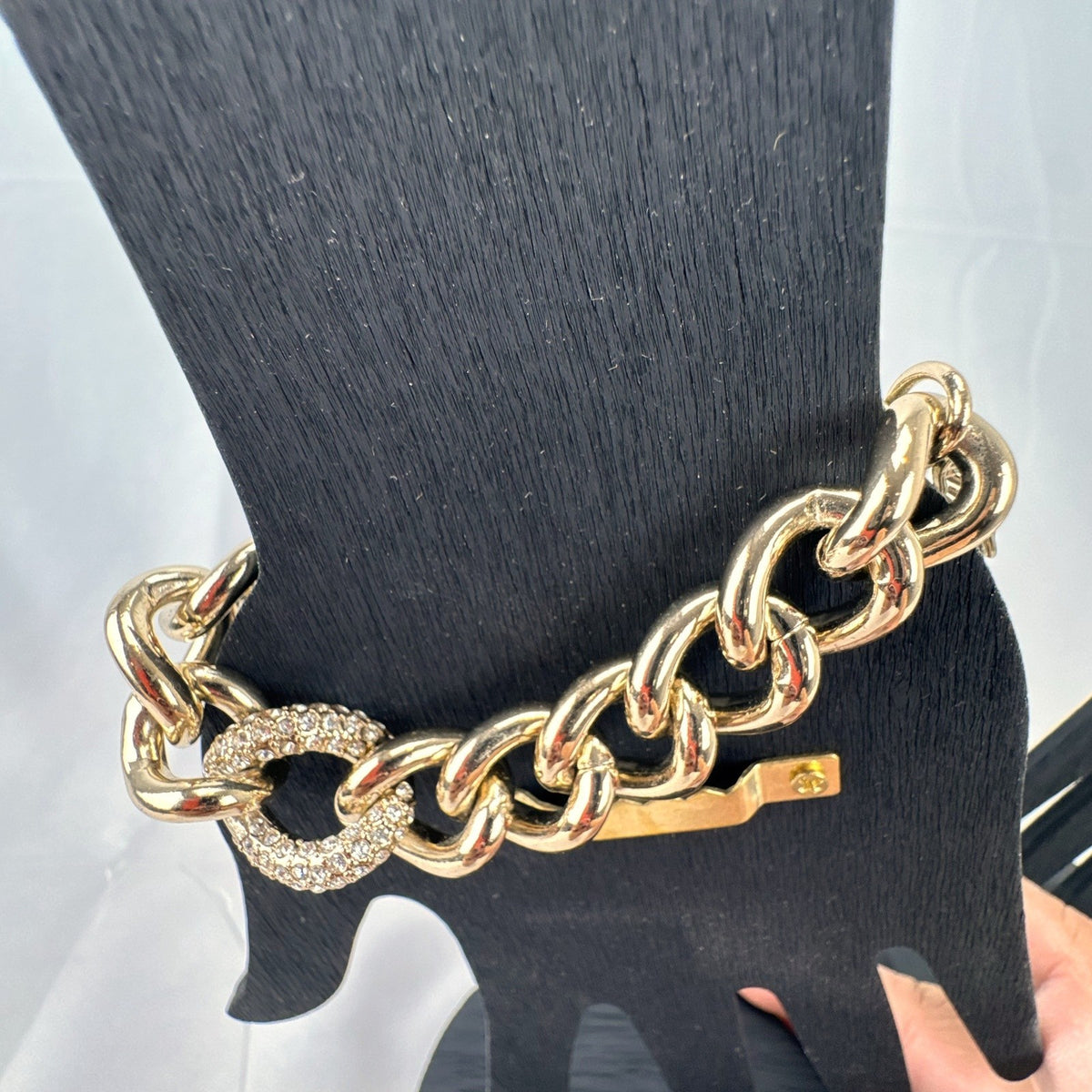 Victoria's Secret rose gold chain bracelet bundle featuring pavé rhinestone angel wings and toggle clasps