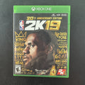NBA 2K19 20th Anniversary Edition Xbox One game case with LeBron James cover and original disc in very good condition.