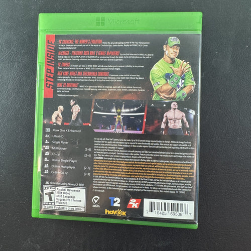 WWE 2K20 video game case and disc for Microsoft Xbox One by 2K Sports