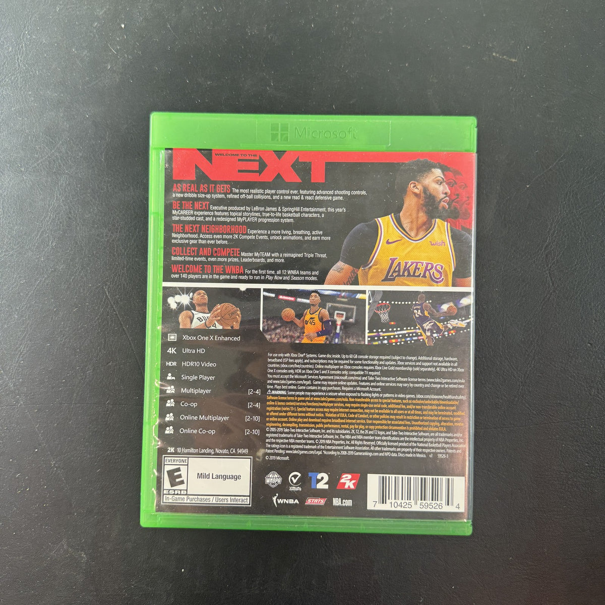 NBA 2K20 video game disc and original cover case for Microsoft Xbox One
