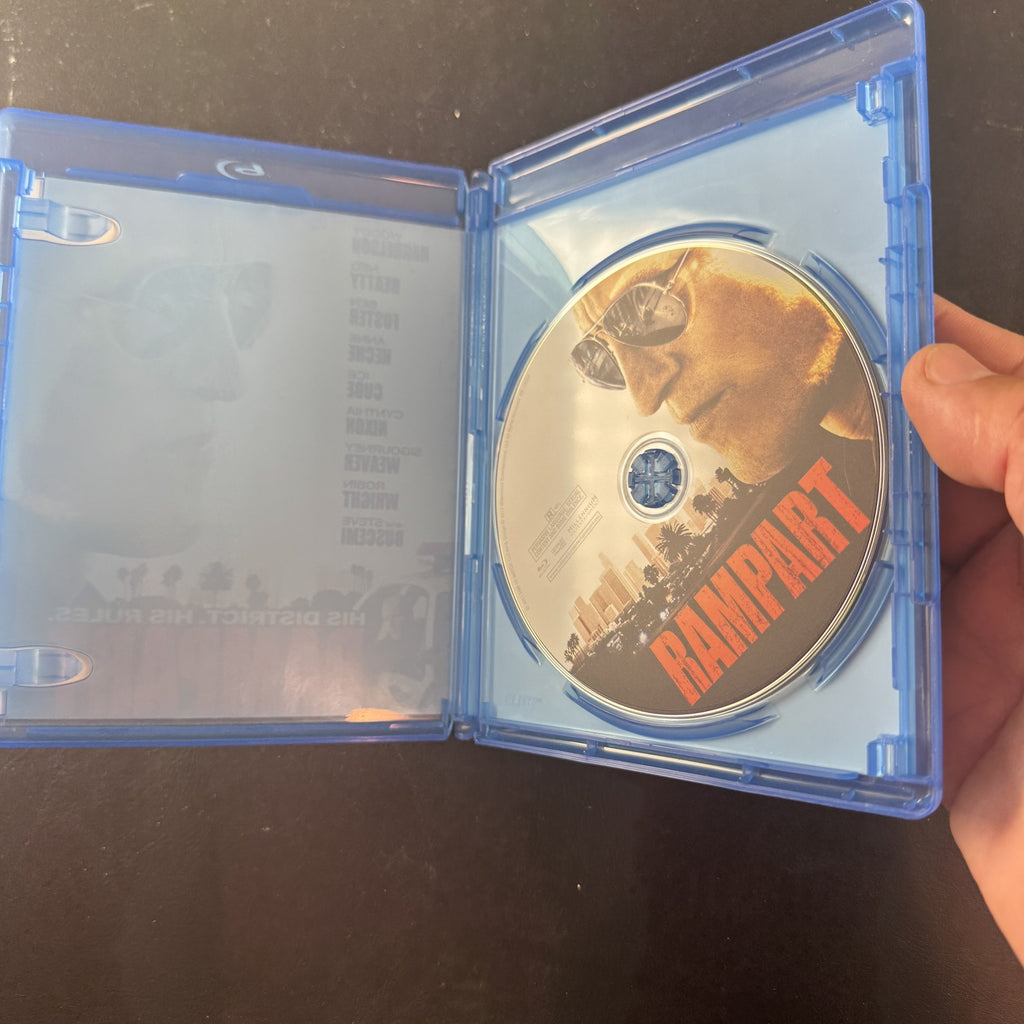 Rampart Blu-ray movie cover starring Woody Harrelson in the 2011 crime drama.