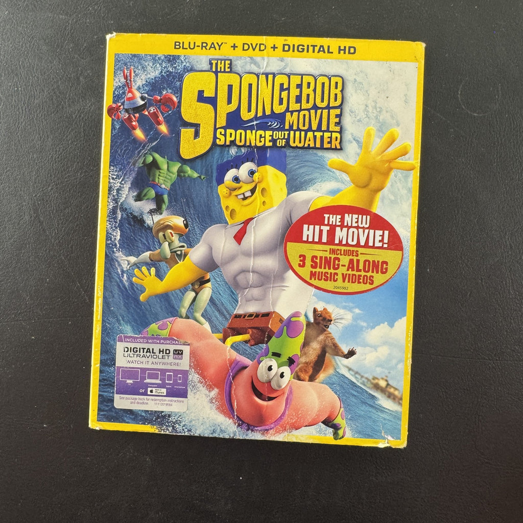 The SpongeBob Movie Sponge Out of Water Blu-ray and DVD combo case cover.