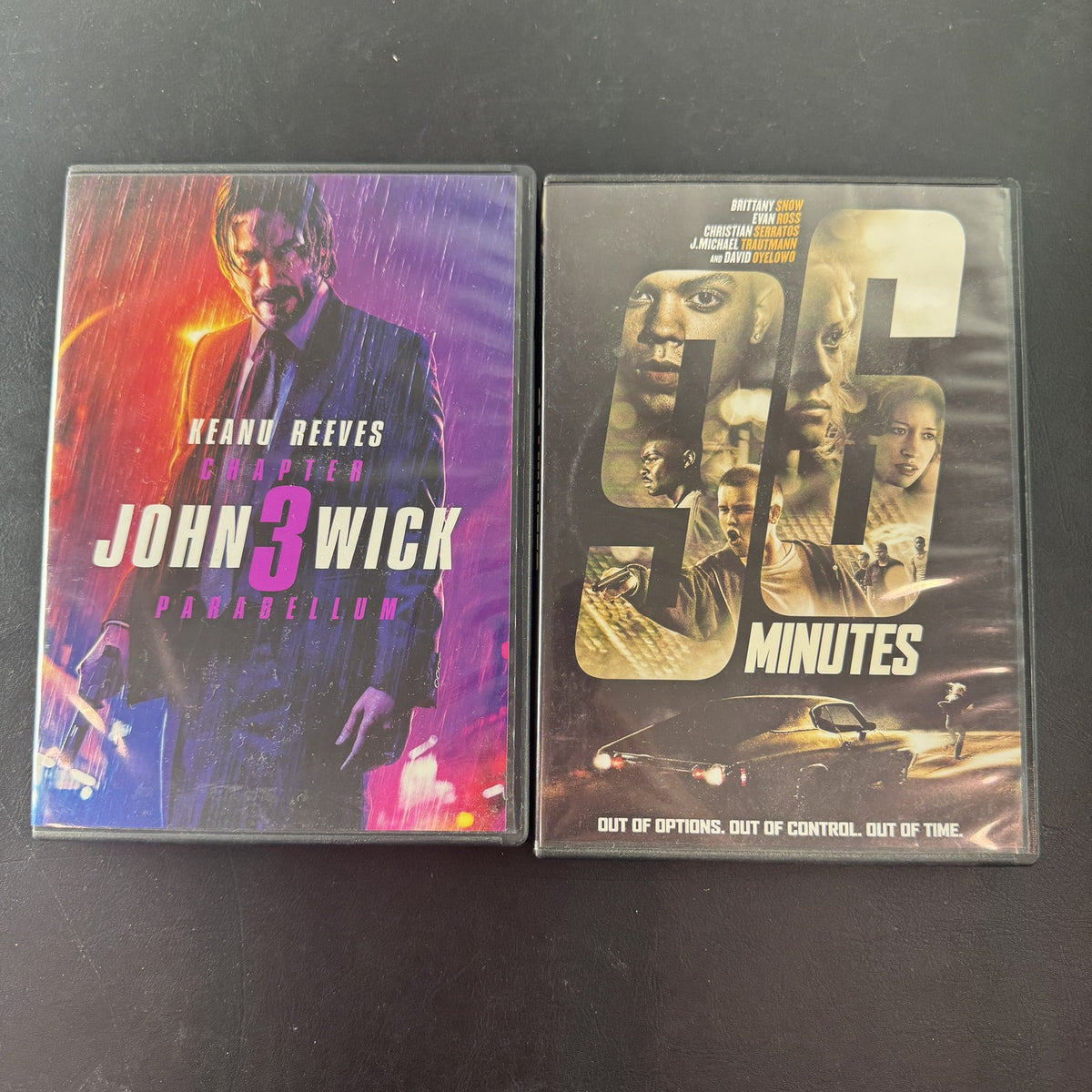 John Wick Chapter 3 Parabellum and 96 Minutes DVD movie lot in original cases