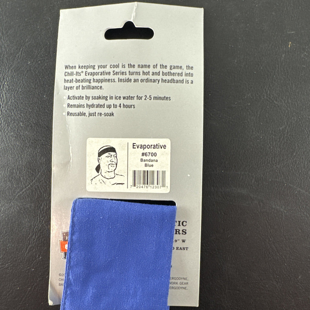 Ergodyne Chill-Its 6700 evaporative cooling triangle bandana 2-pack with tie closure in brand new condition
