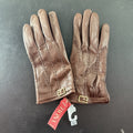 Merona women's size L red leather insulated winter gloves shown new with tags.