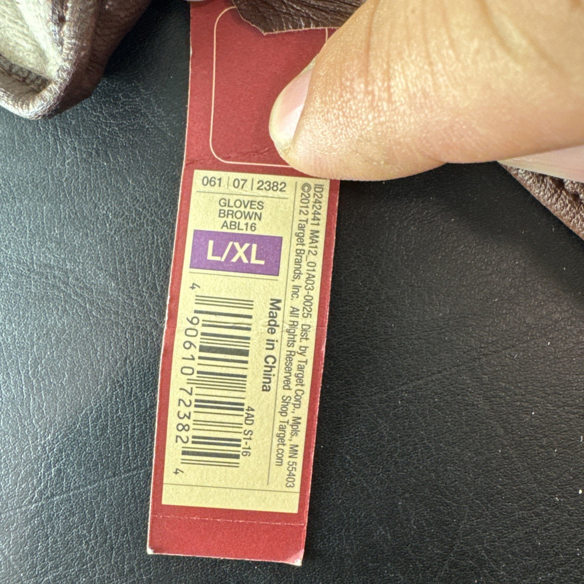 Merona women's size L red leather insulated winter gloves shown new with tags.