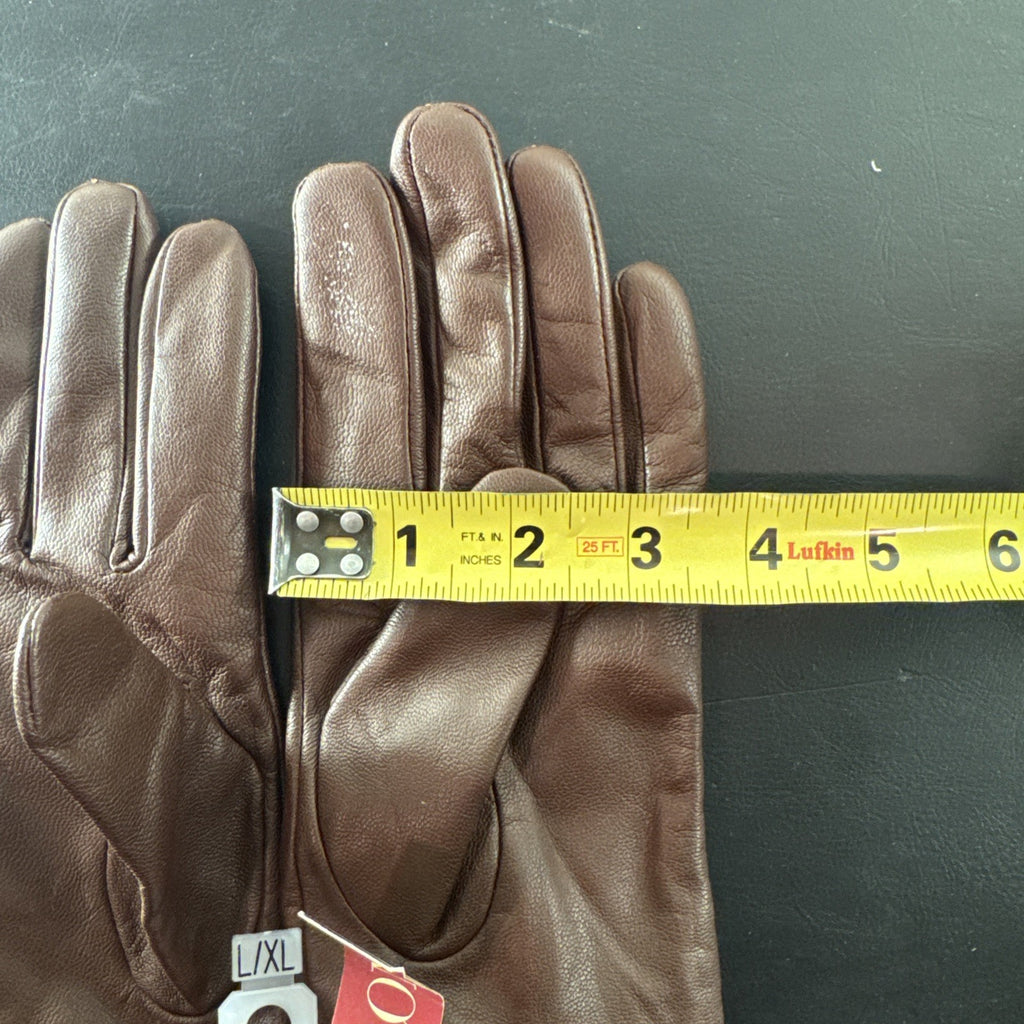 Merona women's size L red leather insulated winter gloves shown new with tags.