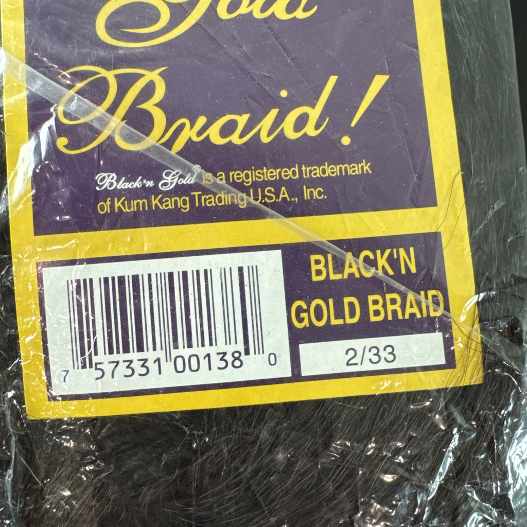 Black 'n Gold Braid 50 inch synthetic hair extension in 1B/M shade