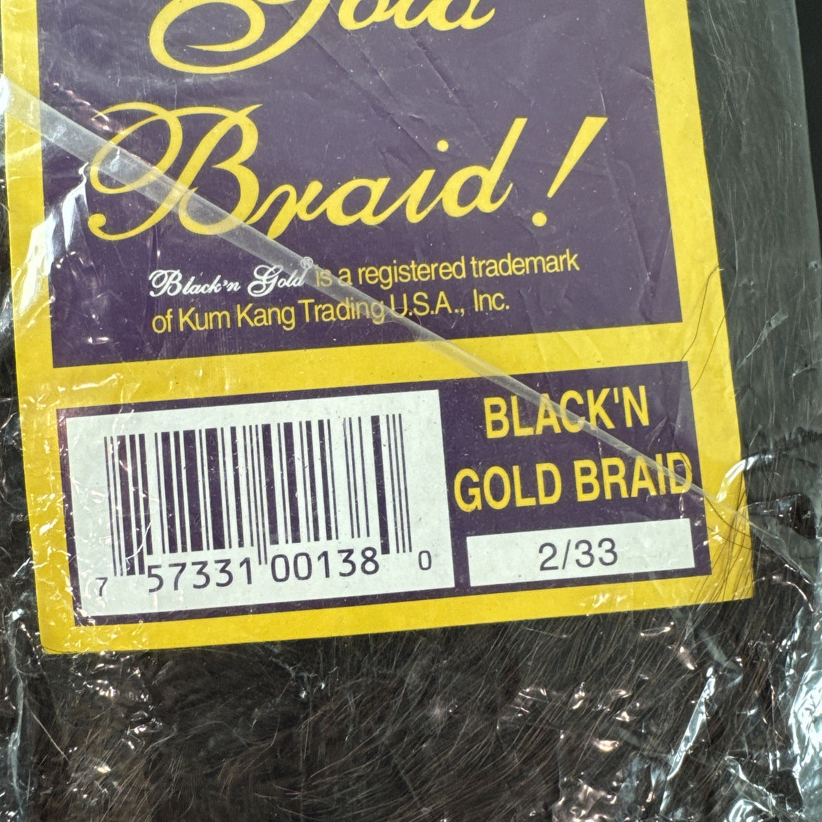 Black 'n Gold Braid 50 inch synthetic hair extension in 1B/M shade