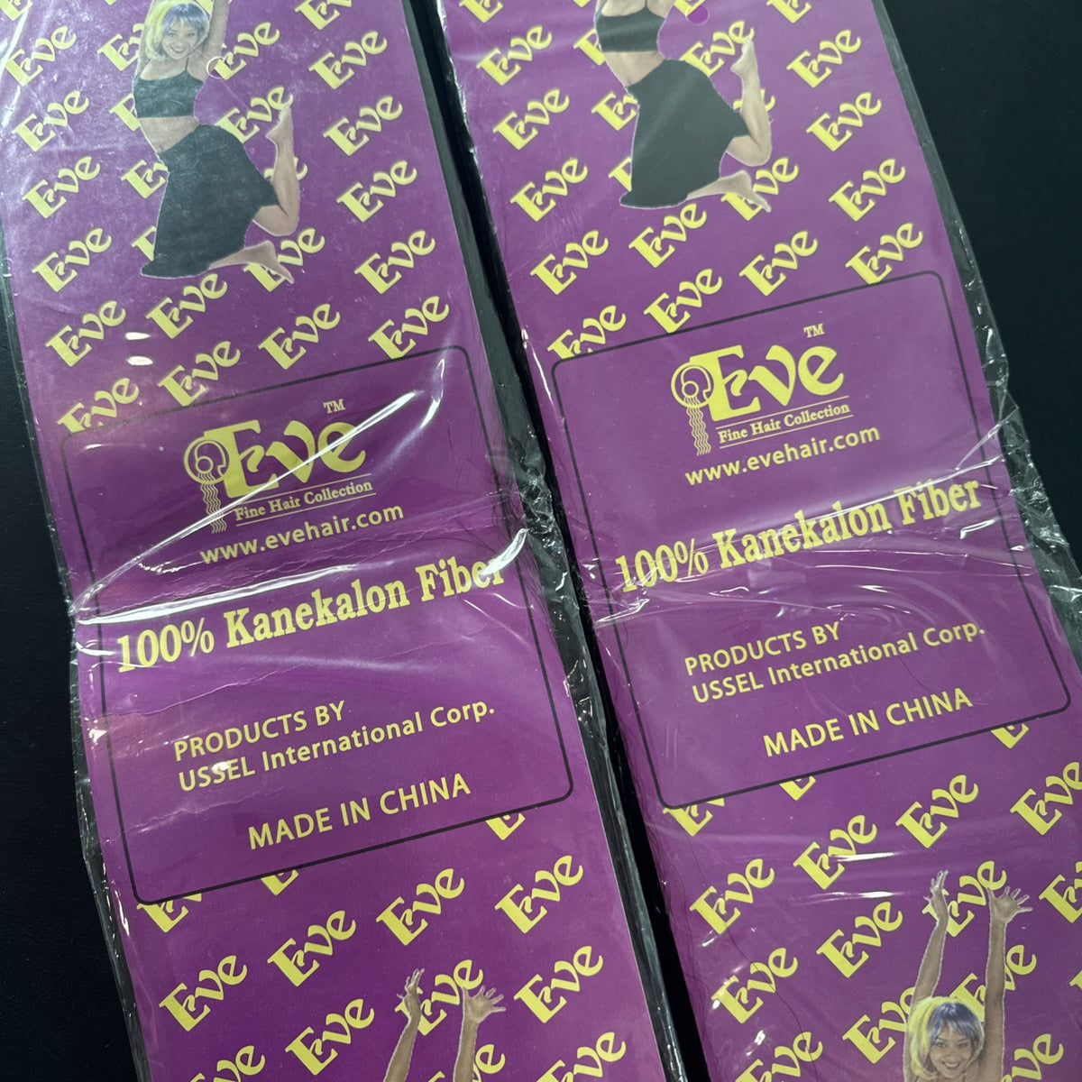 Eve Fine Hair Collection 100% Kanekalon jumbo braiding hair extensions in shade Color 2 dark brown, set of 2 packs.