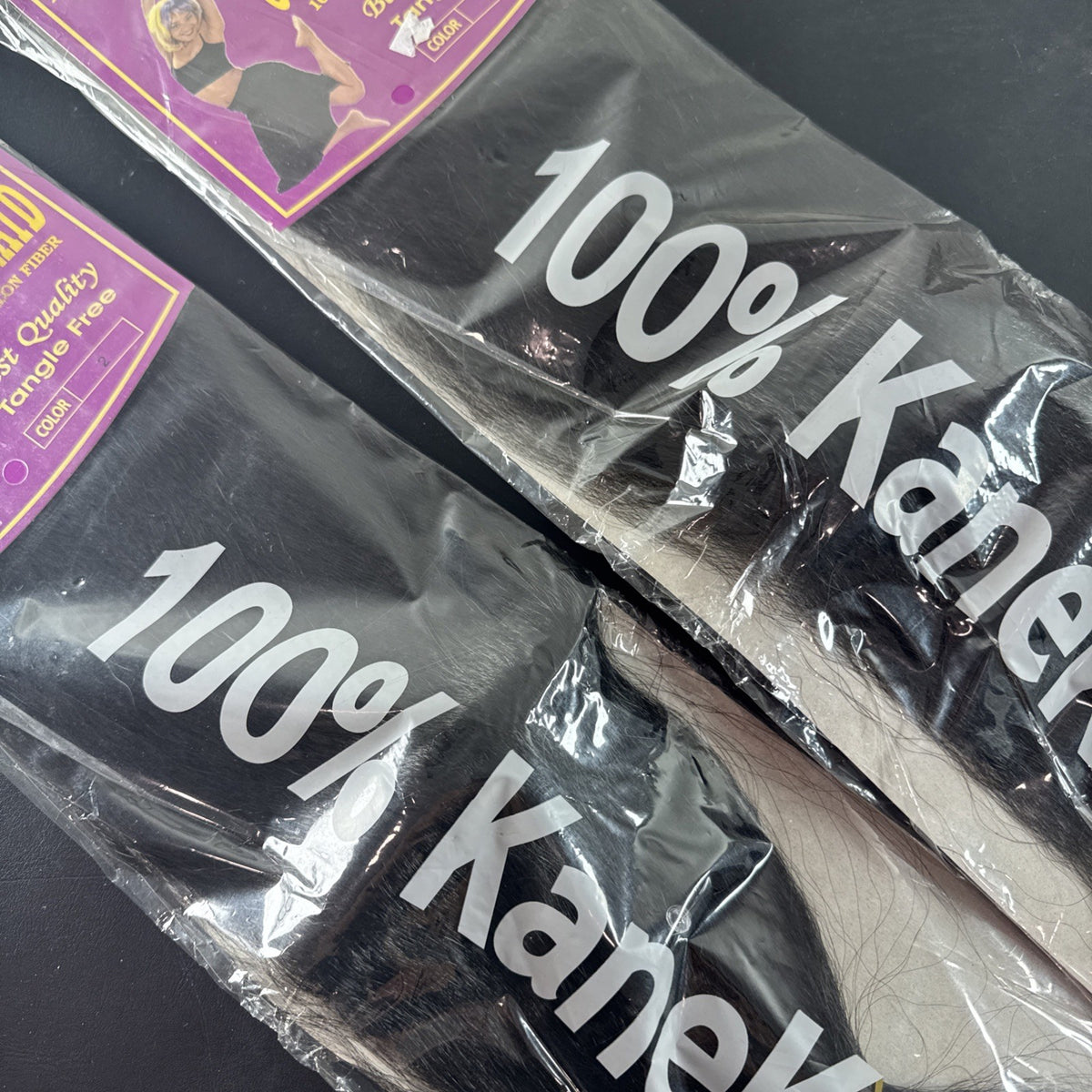 Eve Fine Hair Collection 100% Kanekalon jumbo braiding hair extensions in shade Color 2 dark brown, set of 2 packs.