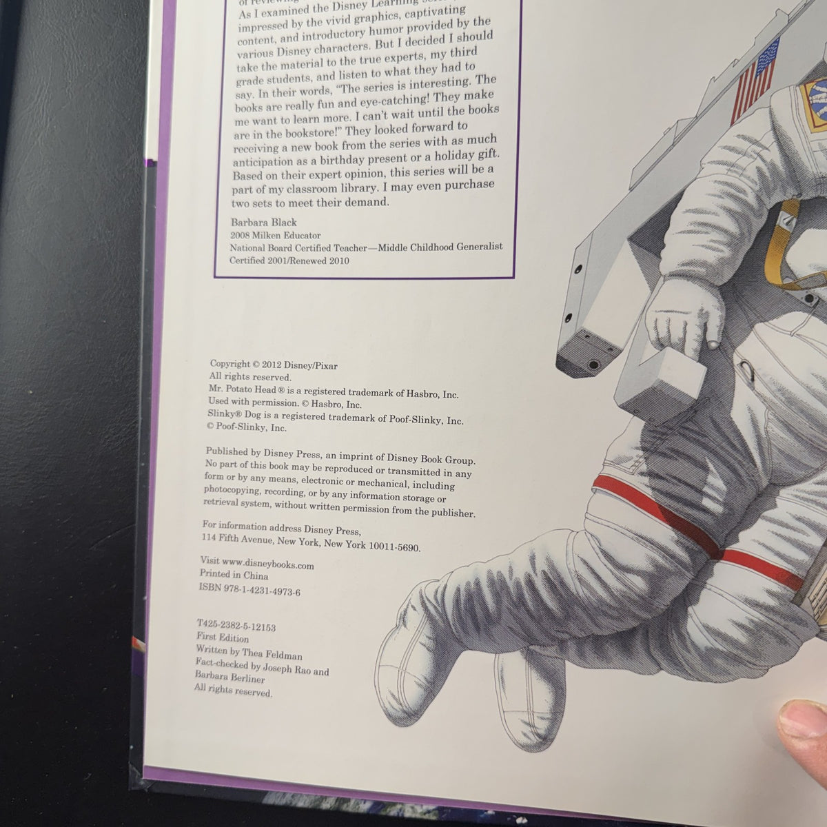 Front cover of Disney Learning Wonderful World of Space children's hardcover book featuring Buzz Lightyear