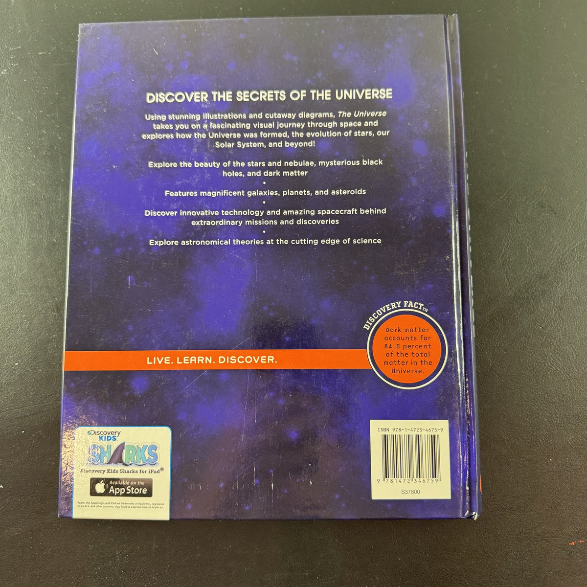 Front cover of Discovery Kids The Universe: The Ultimate Guided Tour of the Cosmos hardcover space science book.