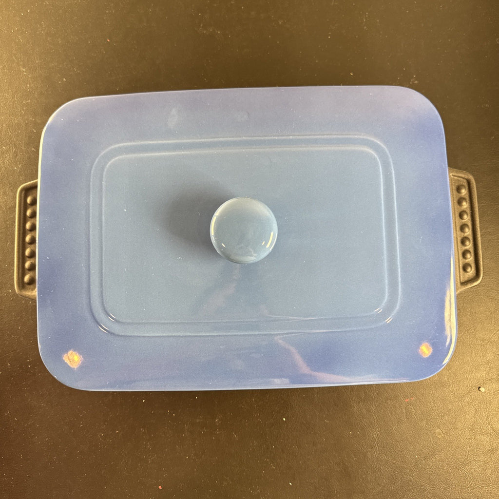 Parini blue 9x12 stoneware casserole baking dish with lid