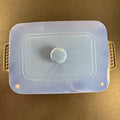 Parini blue 9x12 stoneware casserole baking dish with lid