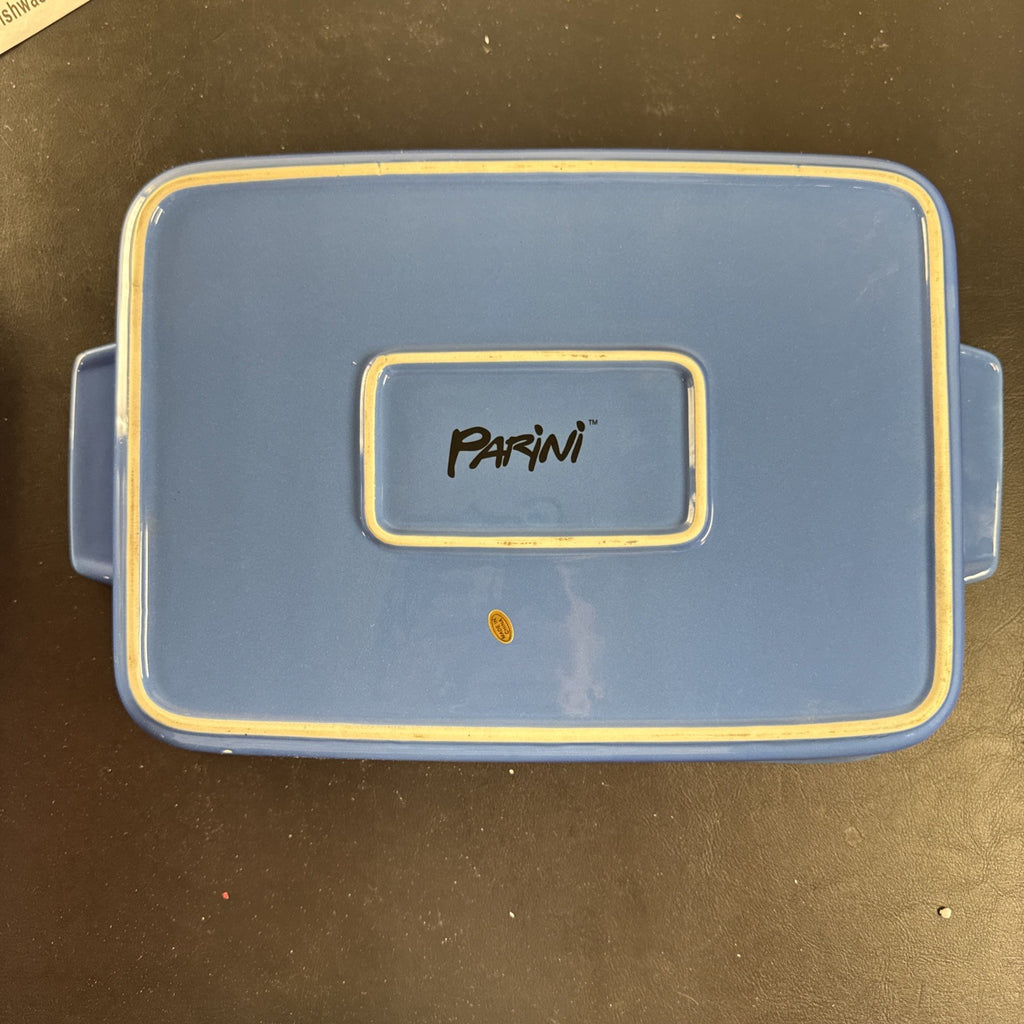 Parini blue 9x12 stoneware casserole baking dish with lid