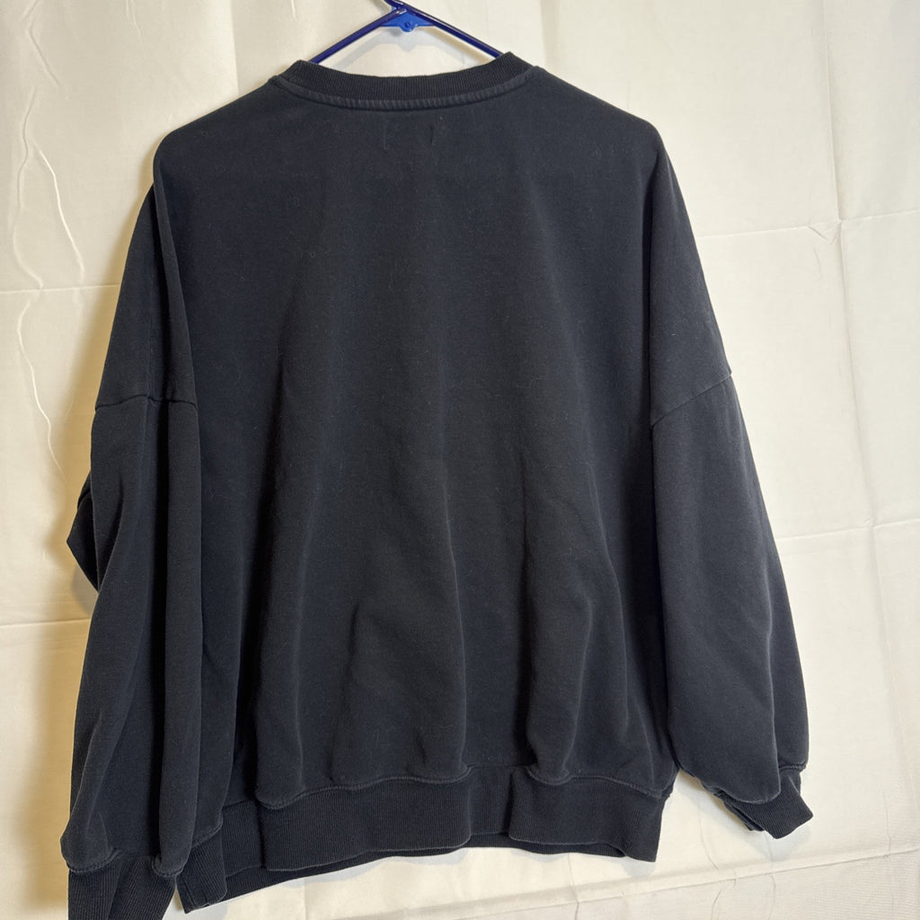 PacSun dark grey cotton fleece crewneck sweatshirt with Playboy bunny logo, size small.
