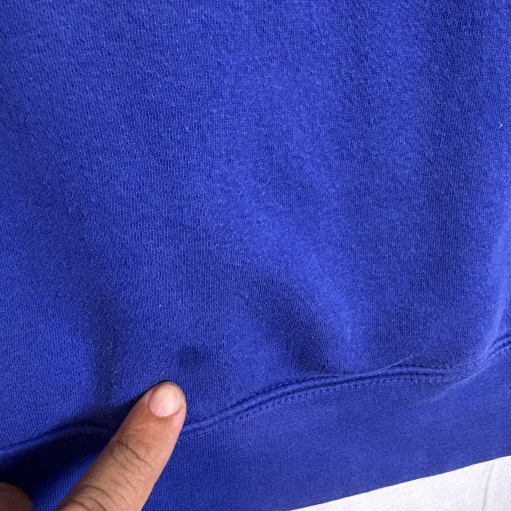 Front view of a pre-owned blue Golden State Warriors NBA pullover hoodie in Boys size XL.