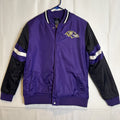 NFL Team Apparel Baltimore Ravens purple and black quilted youth varsity jacket size Large 14/16.