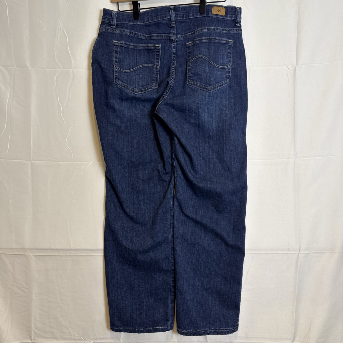 Lee women's blue denim mid-rise relaxed straight leg jeans size 12