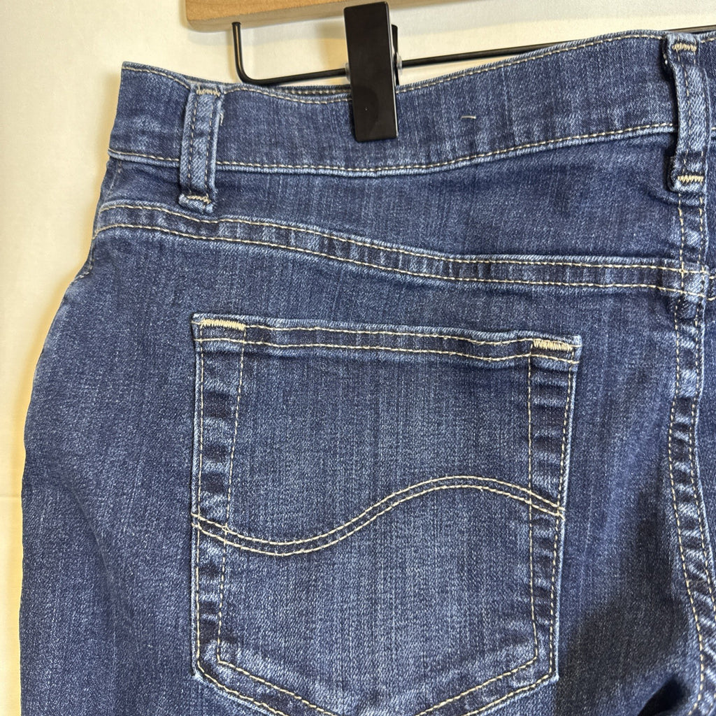Lee women's blue denim mid-rise relaxed straight leg jeans size 12