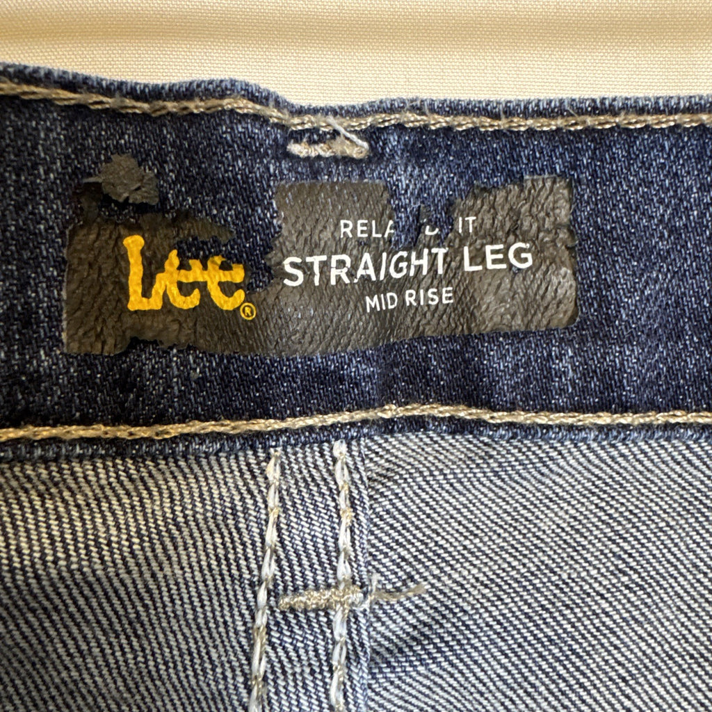 Lee women's blue denim mid-rise relaxed straight leg jeans size 12