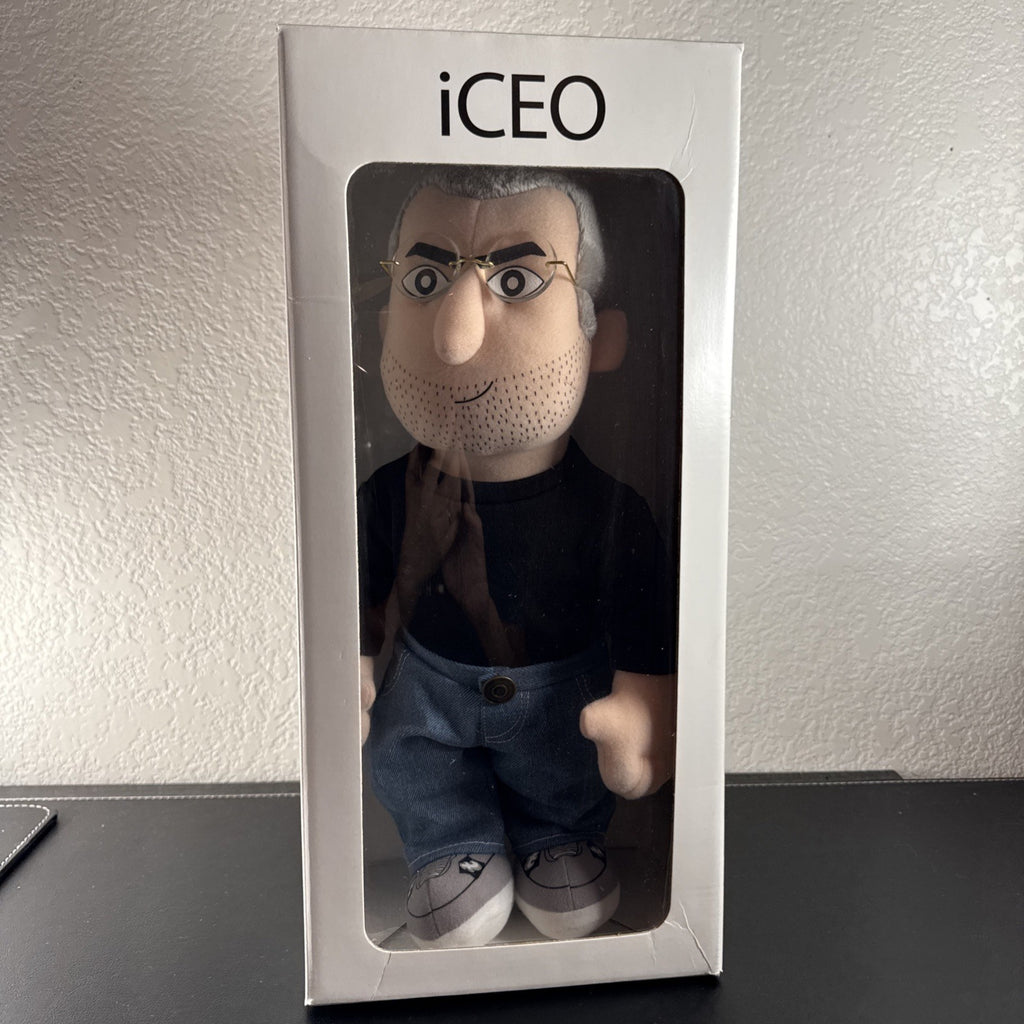 Throwboy iCEO Steve Jobs 15-inch plush doll in original limited edition #105 packaging with removable glasses.