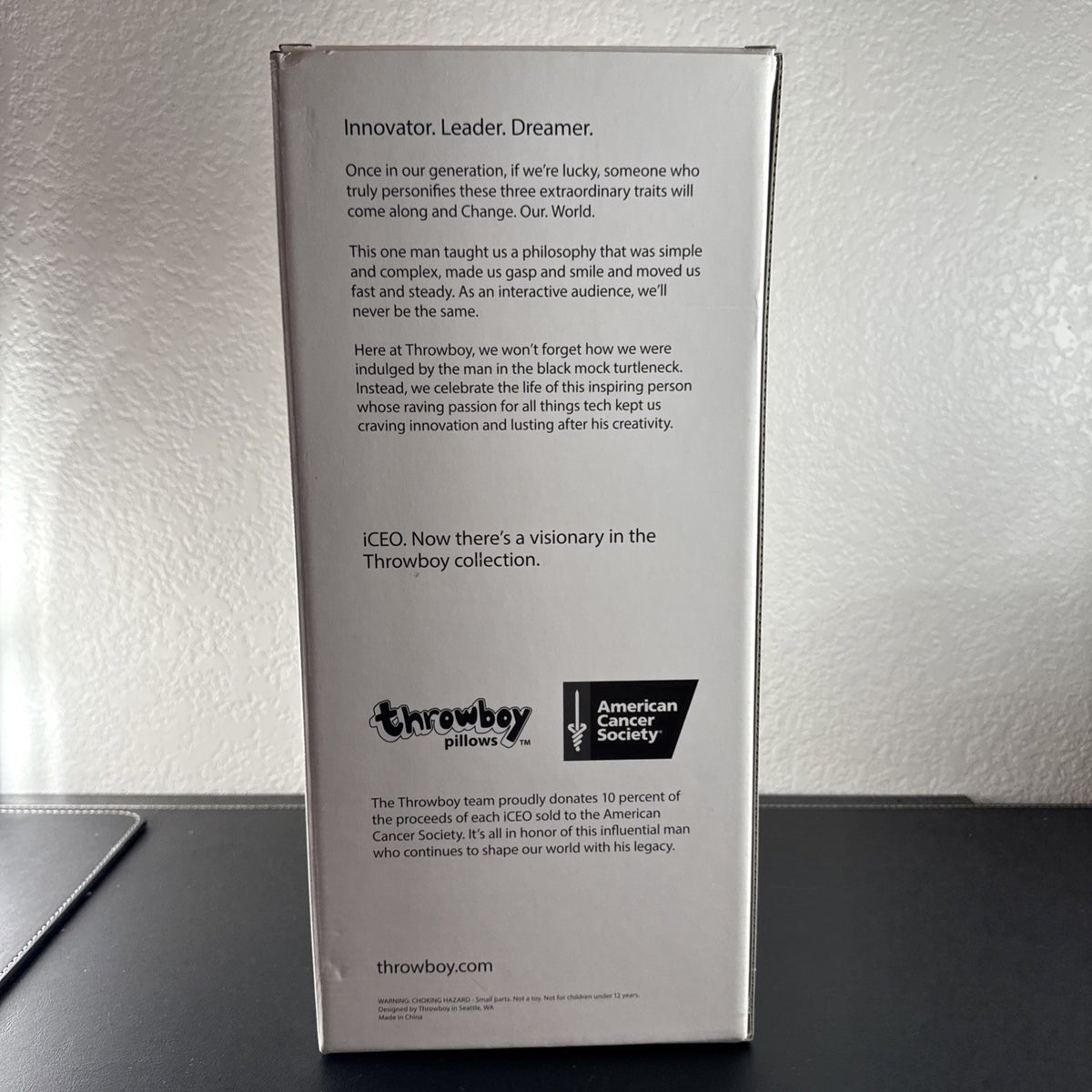 Throwboy iCEO Steve Jobs 15-inch plush doll in original limited edition #105 packaging with removable glasses.