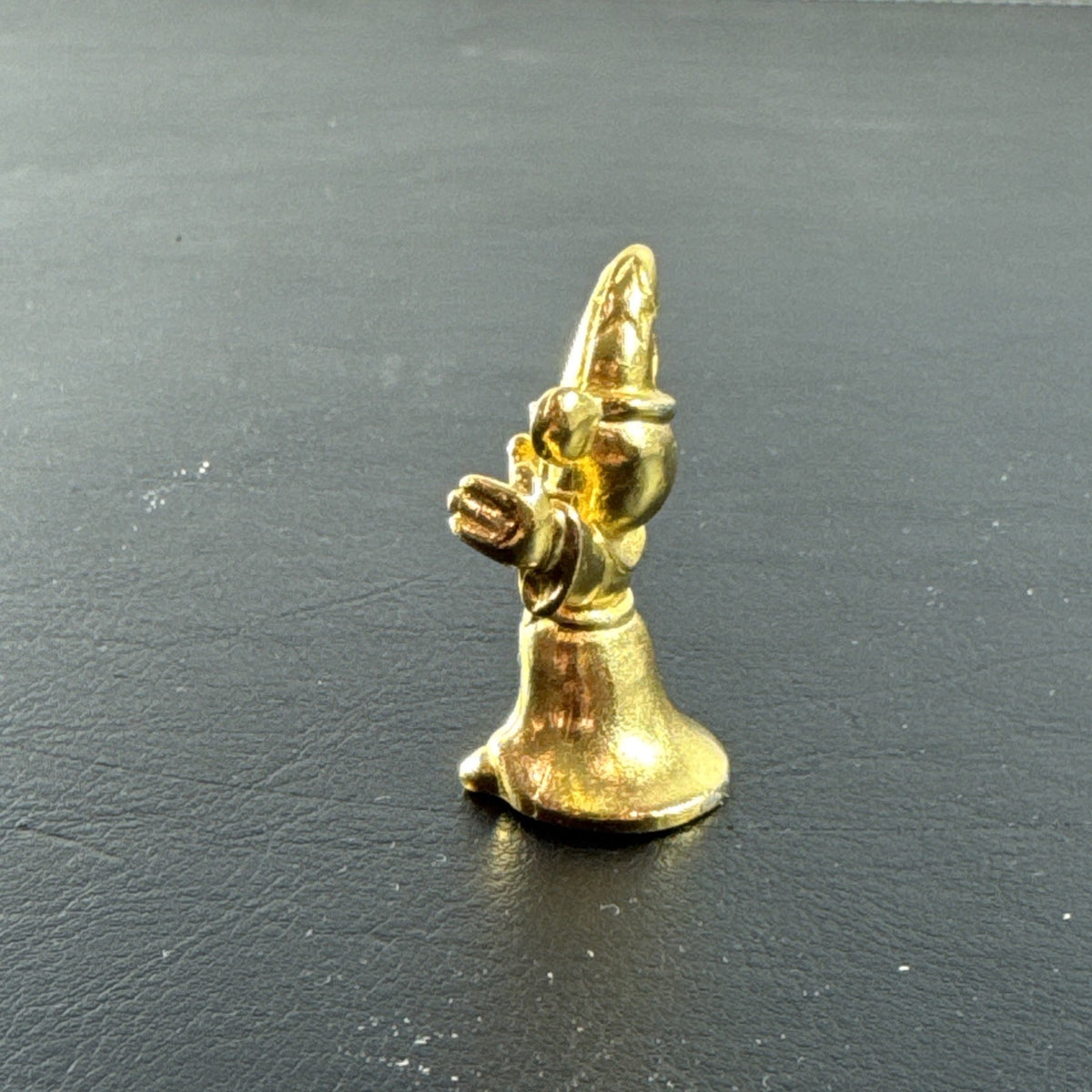 Vintage Disney Sorcerer Mickey Mouse gold tone miniature figurine with crystal accents