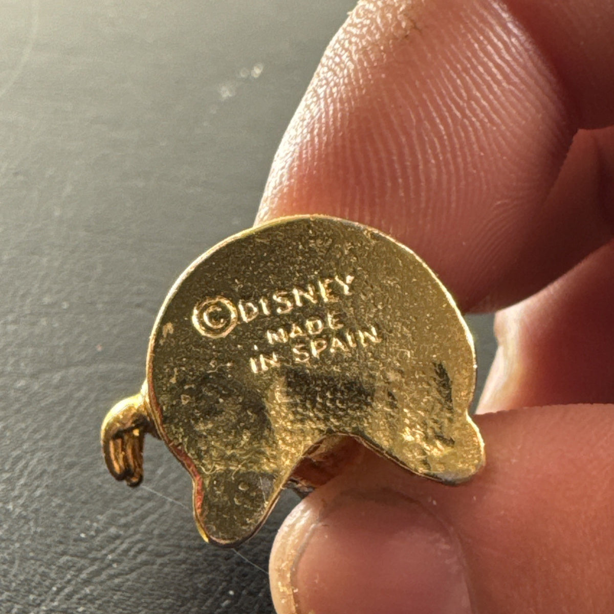 Vintage Disney Sorcerer Mickey Mouse gold tone miniature figurine with crystal accents