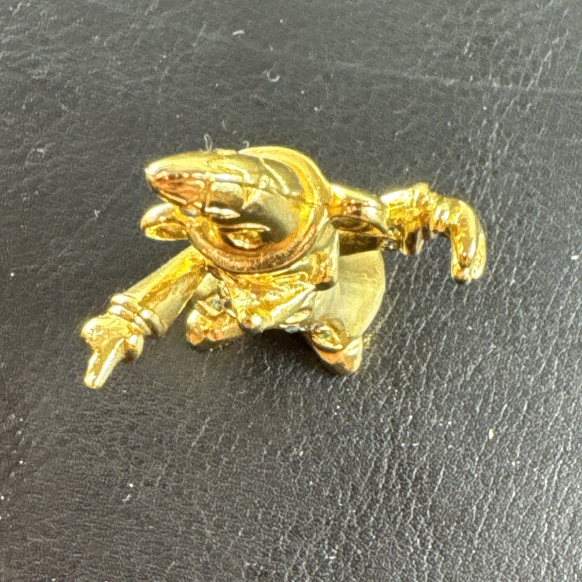 Vintage Disney Sorcerer Mickey Mouse gold tone miniature figurine with crystal accents