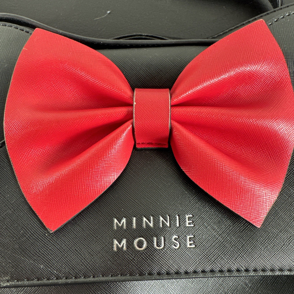Pre-owned Disney x Loungefly black satchel handbag with Minnie Mouse bow and ears.