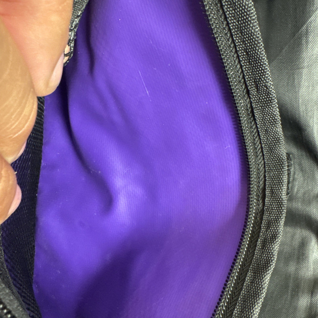 Superdry Tarp Tech messenger bag in purple tarpaulin with yellow kanji graphics