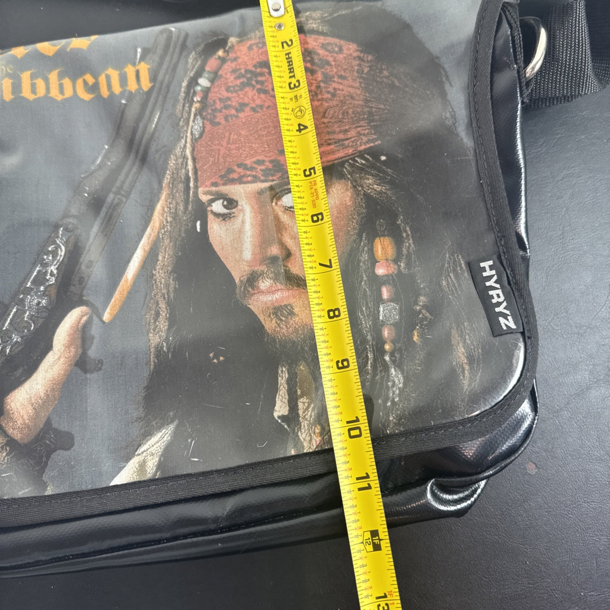 HYRYZ Disney Pirates of the Caribbean Jack Sparrow black vinyl crossbody messenger bag