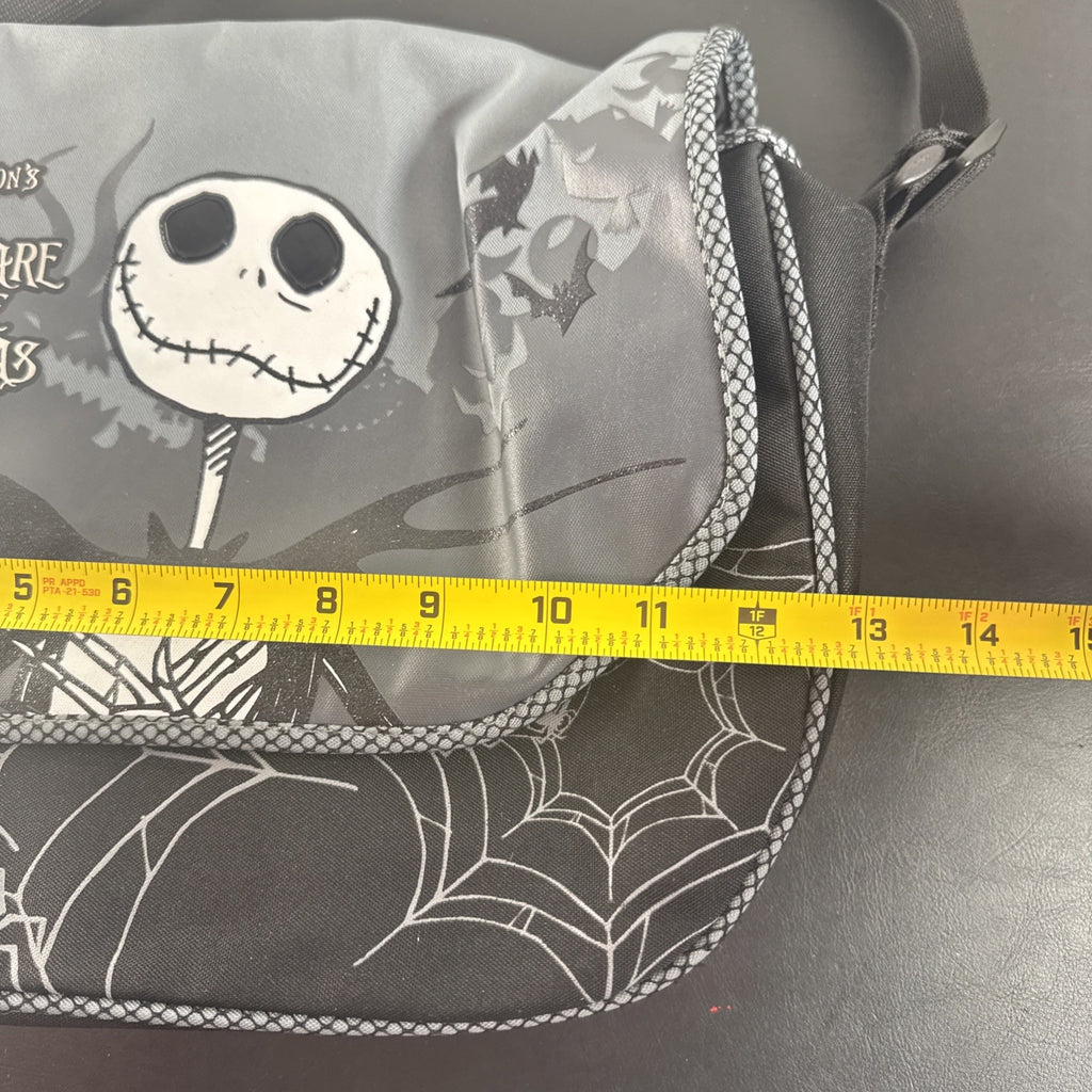 Black Disney Nightmare Before Christmas Jack Skellington messenger laptop bag in large size.