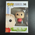 Funko Pop! Peanuts Linus Van Pelt #50 vaulted vinyl figure in original box showing light shelf wear.