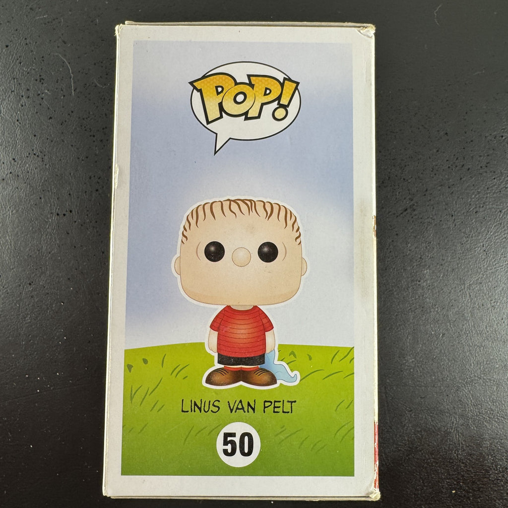 Funko Pop! Peanuts Linus Van Pelt #50 vaulted vinyl figure in original box showing light shelf wear.