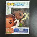 Funko Pop! Disney Moana Maui #214 vinyl figure in original window box packaging.