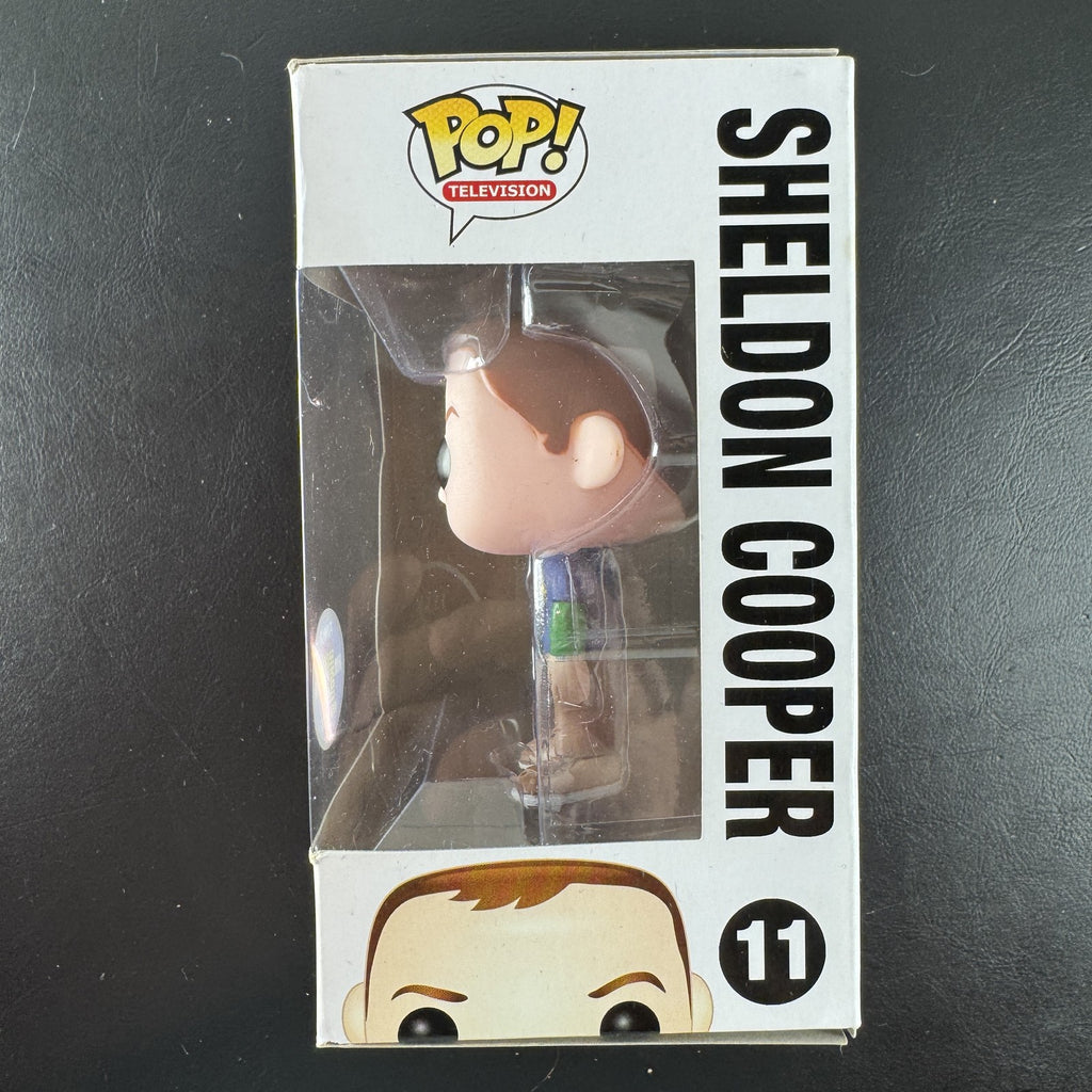 Funko Pop! Television Sheldon Cooper #11 in Batman t-shirt San Diego Comic Con 2012 limited edition figure in box.