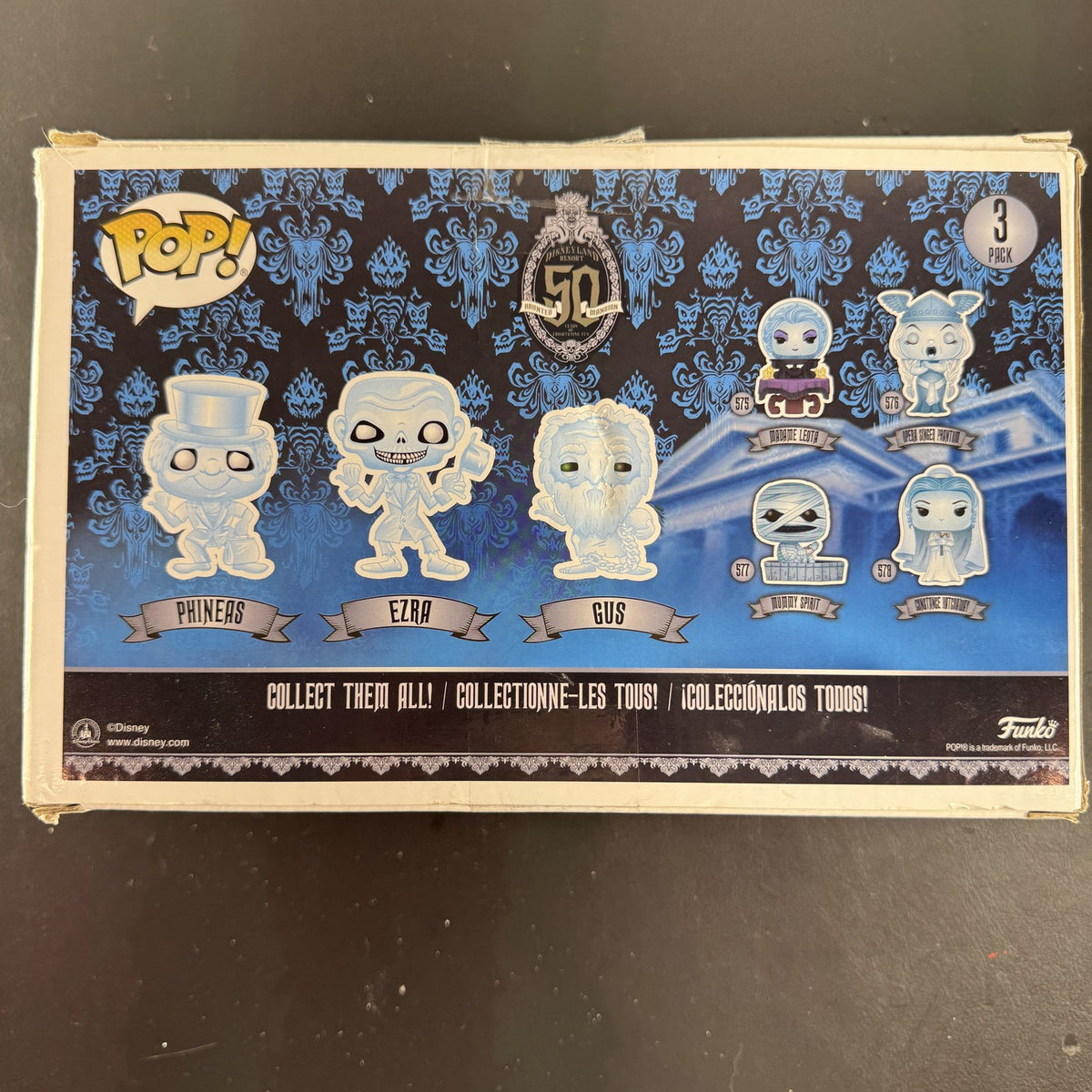 Funko Pop Disney Haunted Mansion Hitchhiking Ghosts 3-Pack Blue Chrome Target Exclusive in original box