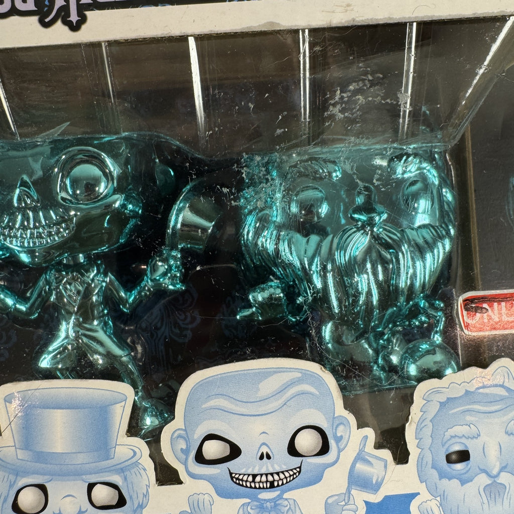 Funko Pop Disney Haunted Mansion Hitchhiking Ghosts 3-Pack Blue Chrome Target Exclusive in original box