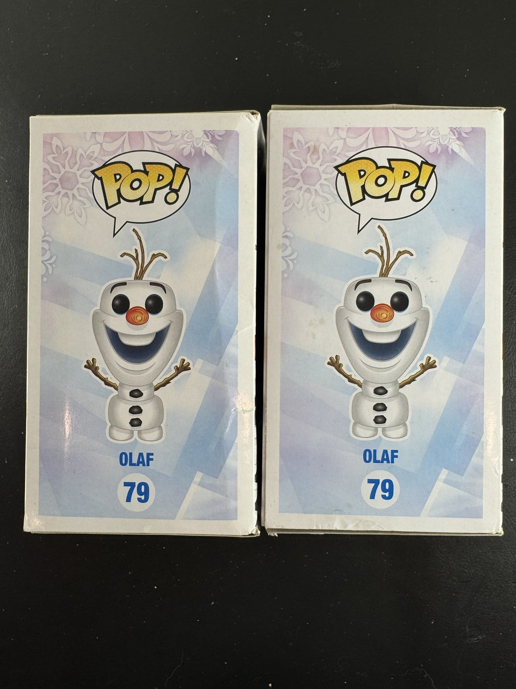 Set of two Funko Pop! Disney Frozen Olaf #79 vinyl figures in original boxes