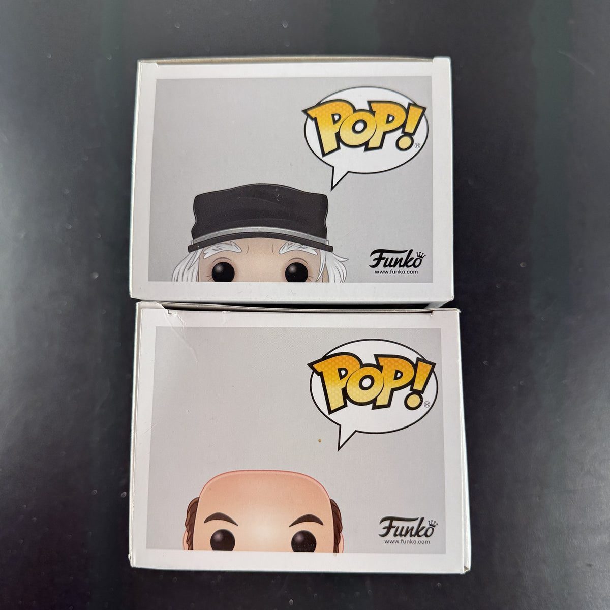 Funko Pop Disney The Haunted Mansion 2-figure set featuring Mansion Groundskeeper 619 and Alexander Nitrokoff 804 in boxes