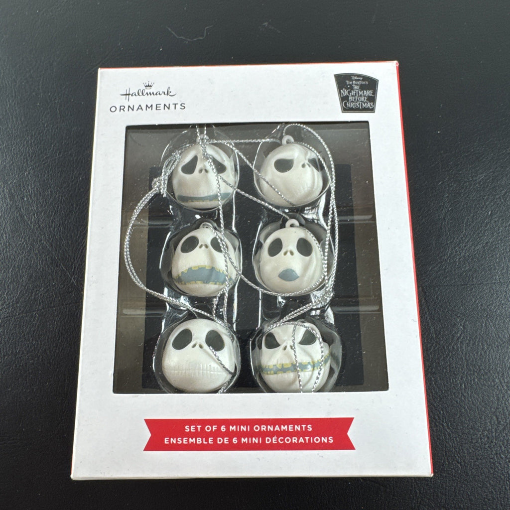 Hallmark Nightmare Before Christmas set of 6 brand new mini Jack Skellington face hanging ornaments.
