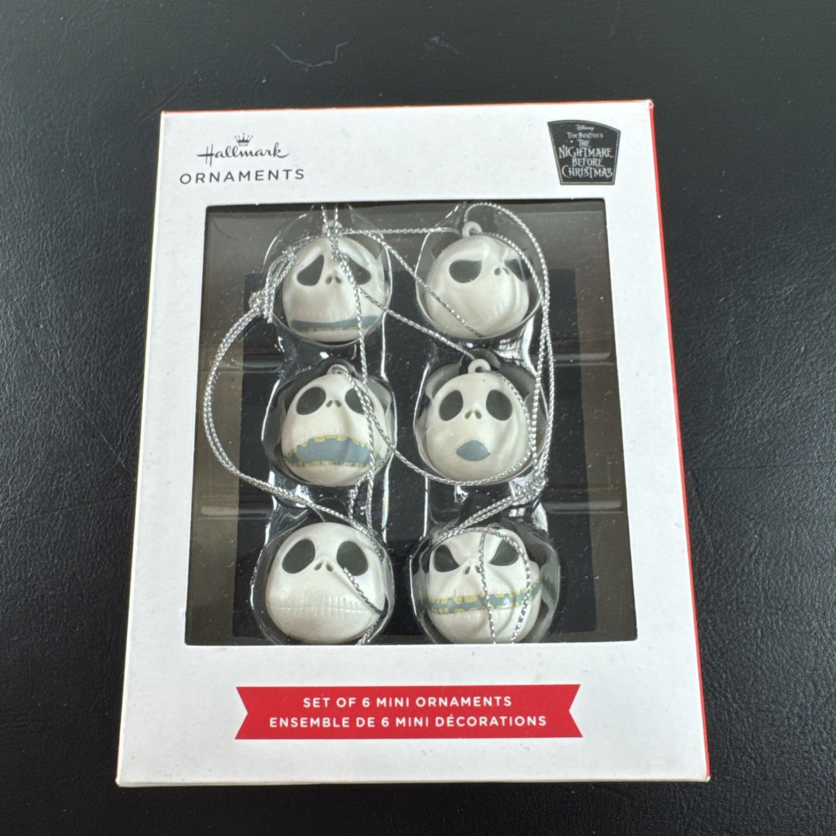 Hallmark Nightmare Before Christmas set of 6 brand new mini Jack Skellington face hanging ornaments.