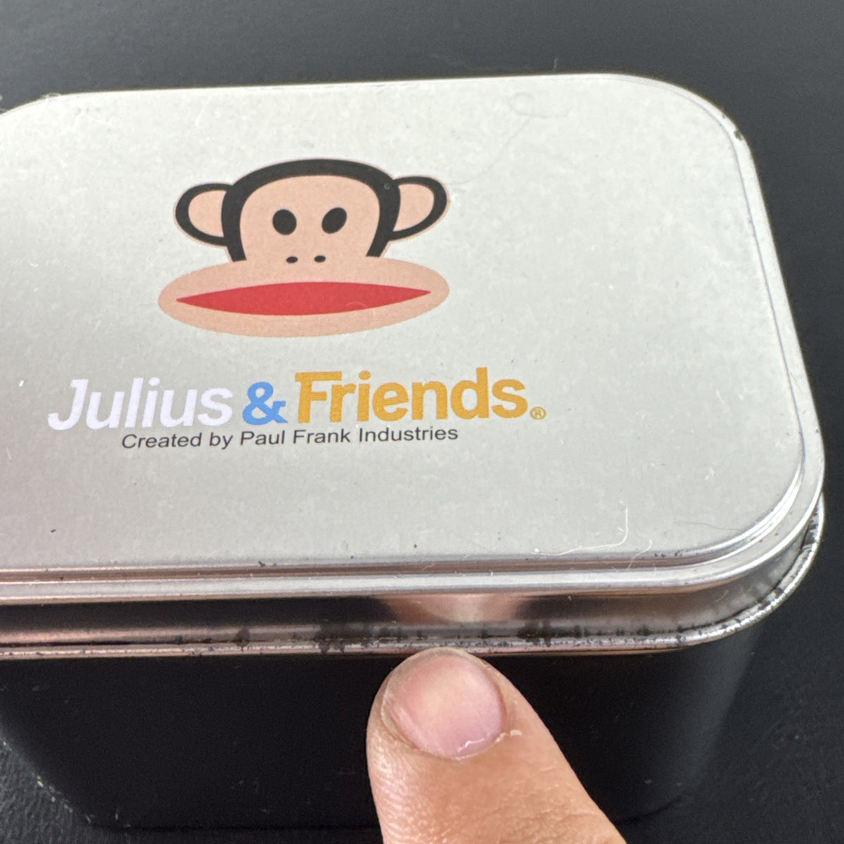 Paul Frank Julius square watch with black dial, stainless steel case, and black leather strap