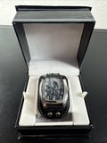 2005 M.Z. Berger Tim Burton Corpse Bride Victor watch on black riveted leather cuff band with original display box